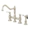 Kingston Brass KS3276PLBS Restoration 8" Bridge Kitchen Faucet W/ Sprayer, Nickel KS3276PLBS - alternate 1
